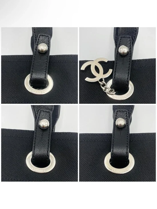 Chanel Paris Biarritz PM Matelassé Leather Black Tote Bag W/B/D - Picture 9 of 14